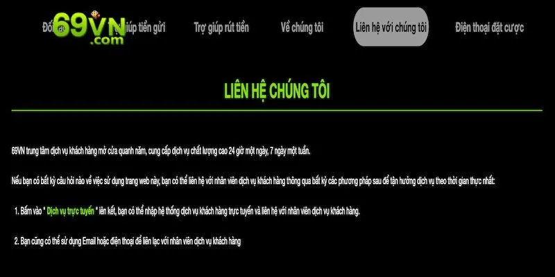 Những điểm mạnh khi liên hệ 69VN